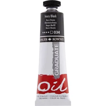 Olejová barva Daler & Rowney Graduate Oil 38 ml - ivory black 034