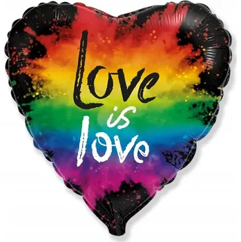 Balónek Fóliový balónek love láska valentýnské srdce duha