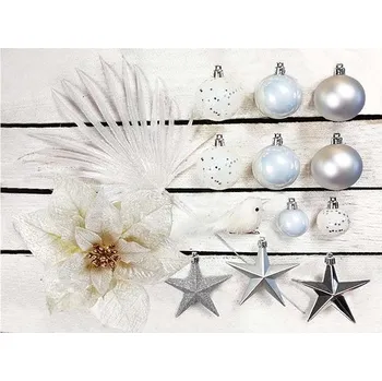 Vánoce LAALU Sada ozdob POLÁRNÍ BÍLÁ na stromky 240-270 cm