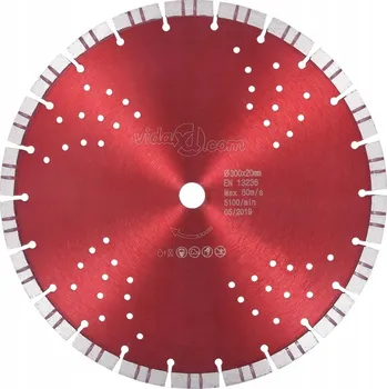 Řezný kotouč VidaXL diamantový kotouč turbo s otvory, ocel, 300 mm (143231)