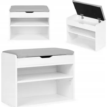 Botník Botník s otevíracím sedátkem, 2 police, bílý ModernHome