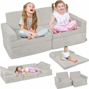 Pohovka KiddyMoon Rozkládací pěnová pohovka matrace 140x55x30 KKM-1400 pro děti