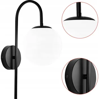 Nástěnné svítidlo Nástěnné svítidlo černé minimalistické E27 moderní styl lampa - Toolight