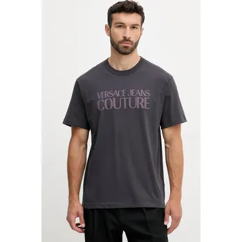 Bavlněné tričko Versace Jeans Couture 79GAHE05.CJ00E šedá 90X, vel. M