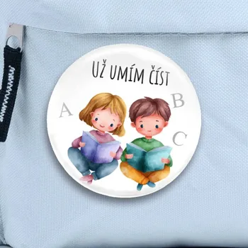 Placka se špendlíkem - Už umím číst , promoce - dárek k promoci