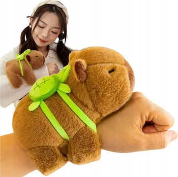 plyšák Kapybara na ruku plyšová hračka s batohem plyšák zacvakávací páska plyšák hnědá