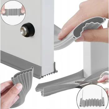 Těsnění do okna a dveří USZCZELKA POD DRZWI PROTI PRŮVANU AKUSTICKÁ TĚSNĚNÍ SILIKON ŠEDÁ