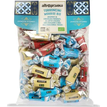 Čokoláda AltroMercato Bio nugátky Torroncini v třídruhové čokoládě, 500 g