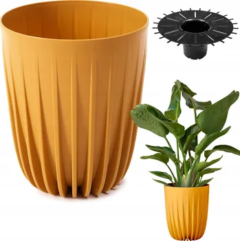 Květináč Květináč plast žlutý Lamela 29,7 cm x 25 x 29,7 cm