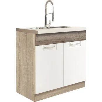 ECONO wh | dolní skříňka ECO-12D dřezová | 80 cm | san remo/bílá lesk | VÝBĚR KORPUSU