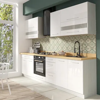 Kuchyňská linka Kuchyňská linka CREATIVA | 270 cm | VÝBĚR KORPUSU a KOVÁNÍ | bílá lesk