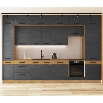 Kuchyňská linka Kuchyňská linka VIGO d | 360 cm | lancelot/dark wood