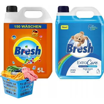 Prací gel BRESH UNIVERZÁLNÍ PRACÍ PROSTŘEDEK 5L + TEKUTÁ AVIVÁŽ 5L NA 350 PRANÍ, VYSOKÁ ÚČINNOST