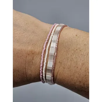 Náramek Kateřina Vlasáková Miyuki Tila náramek Smetanová 17 cm