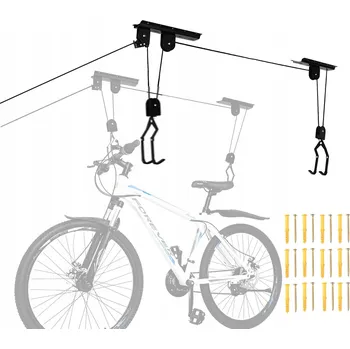 Věšák VĚŠÁK NA KOLO, STROPNÍ DRŽÁK NA KOLO, ZÁVĚSNÝ NÁSTĚNNÝ VÝTAH, ČERNÝ