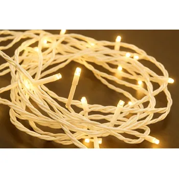 Vánoce Venkovní vánoční LED řetěz, teplá bílá, bílý kabel, 30m, 300 LED