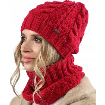 Podprsenka Alur sada: čepice a nákrčník (rolák) univerzální velikost, červená