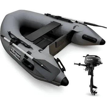 Člun Komplet člunu Willis boats RY-BD200 v šedé barvě s laťkovou podlahou a motoru Suzuki DF2.5 S