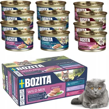 Krmivo pro kočku Bozita Pěna pro kočky MIX WILD sob divoká zvěřina bez obilovin 12x85 g