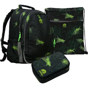 Set školních potřeb Školní batoh Ulitaa Origami – 3dílný set (pro kluky, 3.–5. třída)