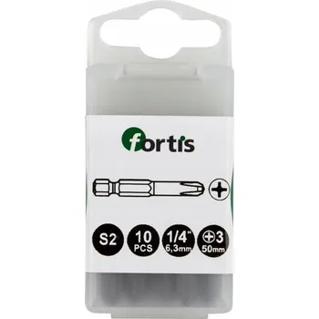 Bit Bity Fortis 1/4 DIN3126 PHillips PH 3 x 50 mm 10 Ks