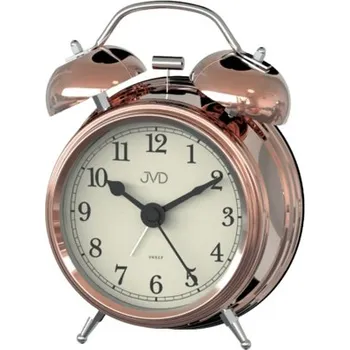 Hodiny Budík JVD SRP2215.3 kovový Rose Gold s plynulým chodem