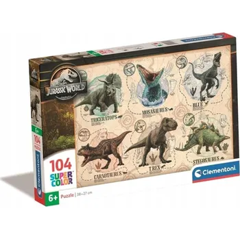 Puzzle 104 dílků Super Kolor Jurský svět