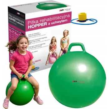 Gymnastický míč Rehabilitační míč HOPPER s úchytem 55 cm Zelený