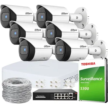 Bezpečnostní kamera SADA IP MONITORINGU 6x DAHUA IPC-HFW2441S WizSense 4Mpx PoE APLIKACE