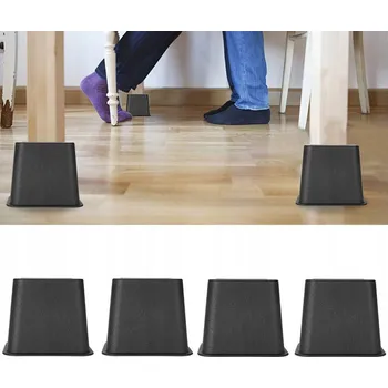 Podložka pod nábytek Černé chrániče nábytku 12x12x10 cm, 4 ks