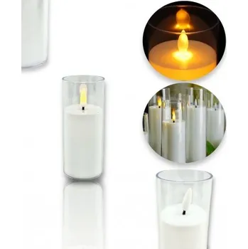 Svíčka KOST HŘBITOVNÍ SVÍČKA LED SVÍČKA TUBA 12,5CM