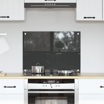 Kuchyňská linka vidaXL Kuchyňská zástěna Tmavě šedá 70 x 50 x 0,6 cm tvrzené sklo [42001239]