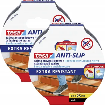 Lepicí páska TESA Protiskluzová ochranná páska na schody černá 5 m x 2 ks