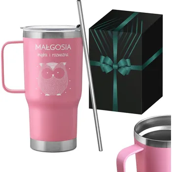 Termohrnek Termohrnek s gravírováním , brčkem a uchem, vánoční Dárek pro maminku a manželku