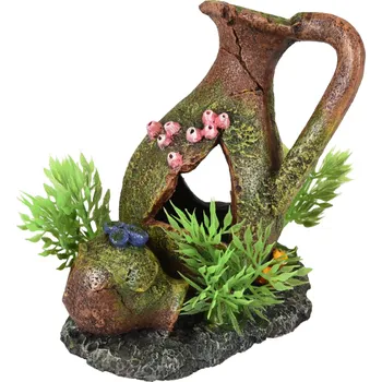 Akvaristika FLAMINGO akvarijní dekorace MOZA PITCHERS+rostlina 11x8x11cm
