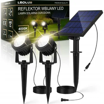 Venkovní osvětlení 2x LED Zahradní Reflektor Zapichovací SOLÁRNÍ Bodovka Solární Lampa IP44