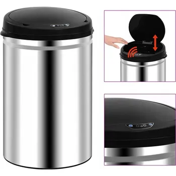 Odpadkový koš VidaXL 30l stříbrný kovový Odpadkový koš