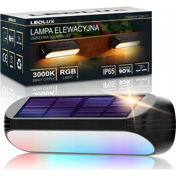 Venkovní osvětlení Solární lampa LEDLUX fasádní černá voděodolná s RGB