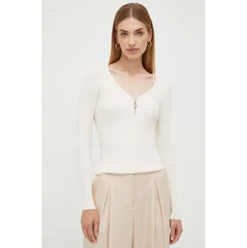 Dámský svetr Svetr Morgan dámský, béžová barva, lehký MBANZA.IVOIRE 01X, vel. XL