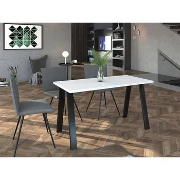 Jídelní stůl Industriální jídelní stůl KLEAN 1 - bílý/černý mat