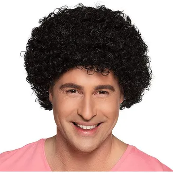 Karnevalová paruka Boland paruka polodlouhé černé kudrnaté vlasy