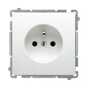 Elektrická zásuvka BMGZ1Z.01/11 Zásuvka s uzemněním a dětskými pojistkami, bílá, Simon Basic