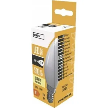 Žárovka LED žárovka svíčka 6W E14 teplá bílá