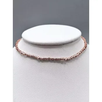 Náramek Miyuki Delica náramek - odstín starorůžová 16 - 18 cm cca 16 cm