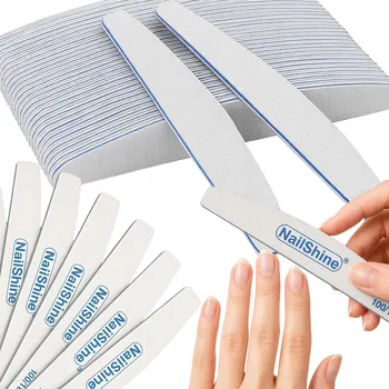 50 kusů pilníků na nehty 100/180 pro manikúru ZEBRA tvar loďka