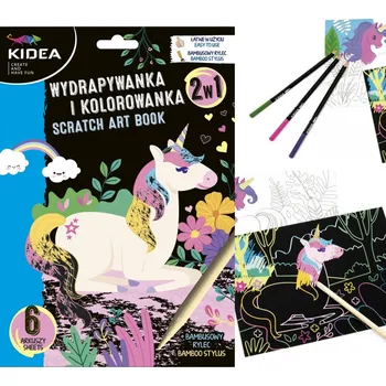 omalovánky ŠKRABADLO OMALOVÁNKA JEDNOROŽCI 6 listů + RYDLO