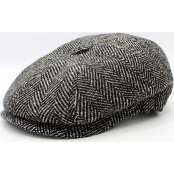 Čepice Fiebig - Headwear since 1903 Zimní šedá bekovka Hatteras od Fiebig - Vlna Tweed / Bekovka peaky blinders Velikost: 59 cm (L)