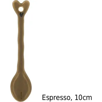Příbor Bastion Collections Keramická lžička ESPRESSO, brown, plochá, 10cm LI-SPOON-105-BC