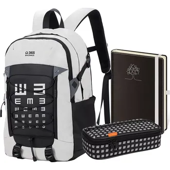 Školní batoh Studentský set Flex White třídílný