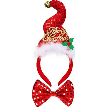 Karnevalový doplněk Widmann Mini Santa čepička s motýlkem a rolničkou